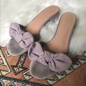 A New Day Lavender Faux Suede Mules - 7.5
